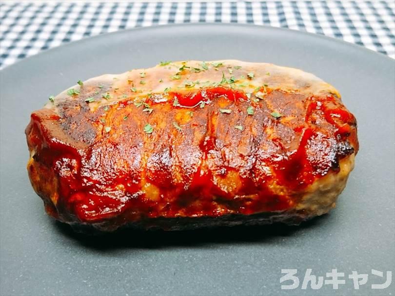 ホットサンドメーカーで焼いたハンバーグ