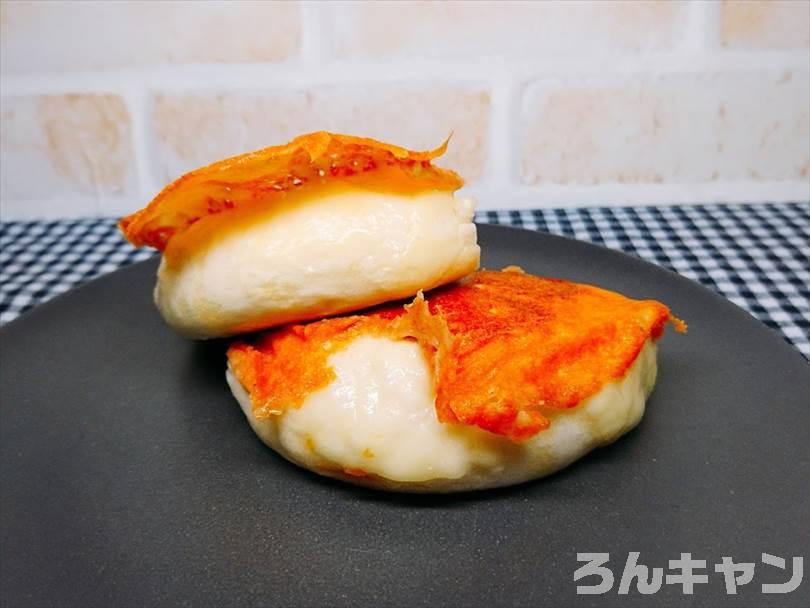 ホットサンドメーカーで焼いたチーズのせ肉まん