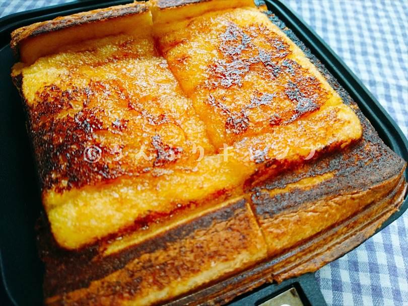 ホットサンドメーカーで焼いた後のメープルフレンチ