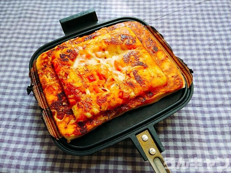 ホットサンドメーカーで焼いた後のピザパン
