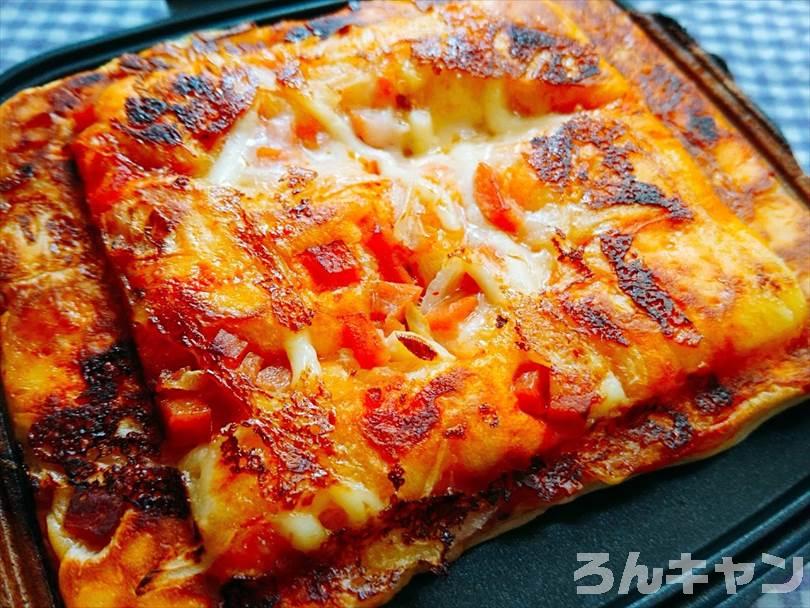 ホットサンドメーカーで焼いた後のピザパン