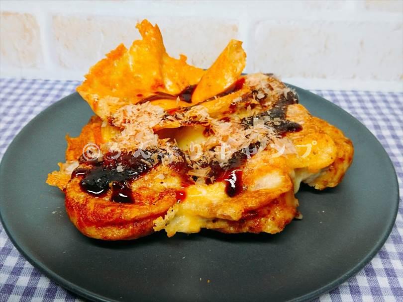 ホットサンドメーカーで焼いた後のセブンイレブンの冷凍たこ焼き