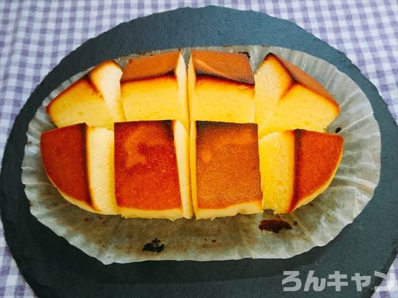 オーブントースターで焼いた北海道チーズ蒸しケーキ