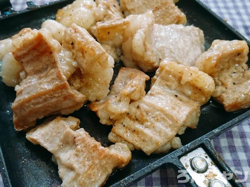 ホットサンドメーカーで焼いた後の牛ホルモン（パン以外も焼ける人気レシピ）