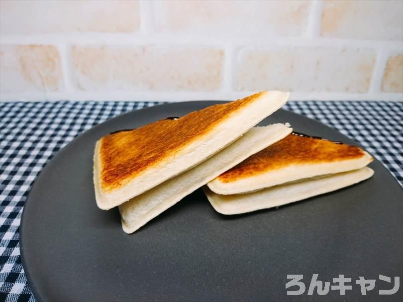 ホットサンドメーカーでチョコレートのランチパックを重ね焼き(ミニチョコ2個を追加ではさんだアレンジレシピ)