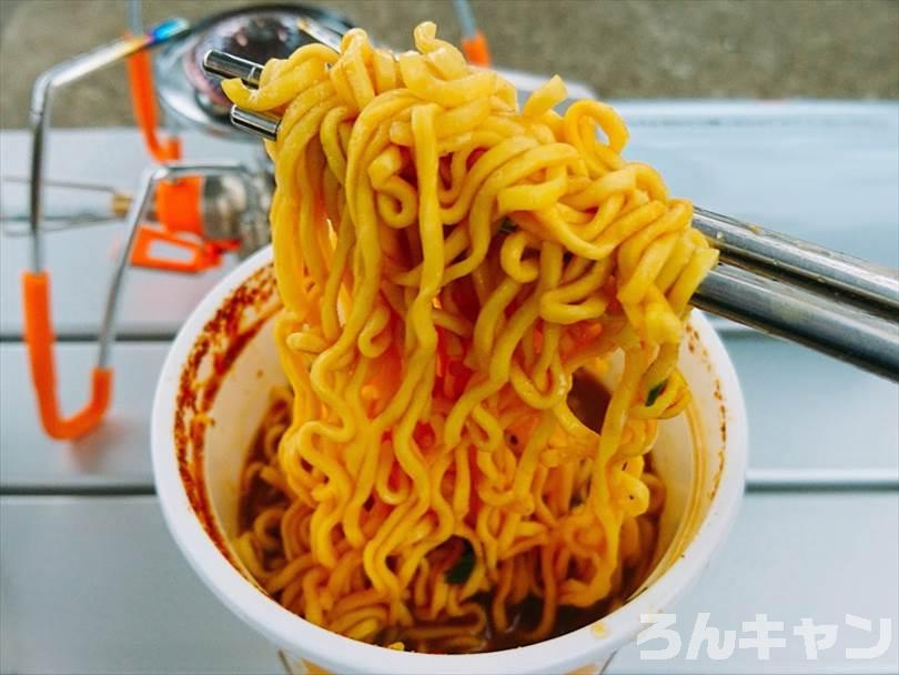 ST-310でお湯を沸かしてカップラーメンを食べる