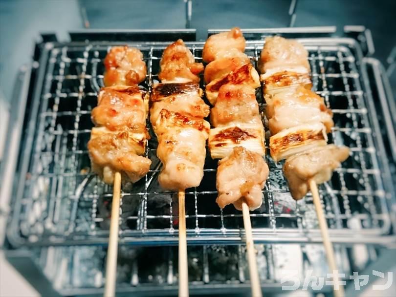 B6型カマド（CAPTAIN STAG）で炭で焼いた焼き鳥