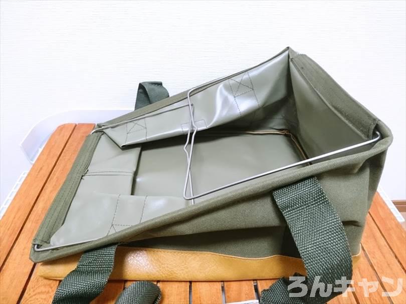 【キャンプ道具入れ】カインズの折りたたみバッグ（大小）が安くてしっかり｜取っ手つきで持ちやすい
