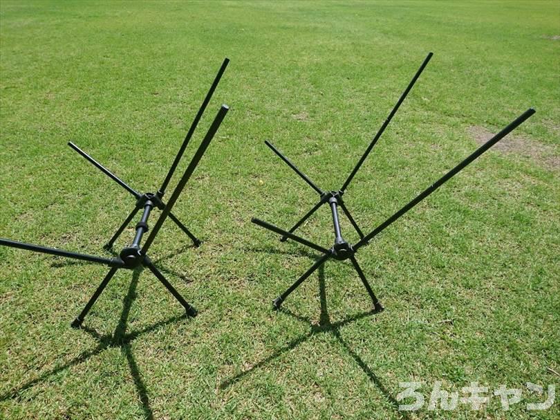ワークマンとMoon Lenceのコンパクトチェアを並べて比較