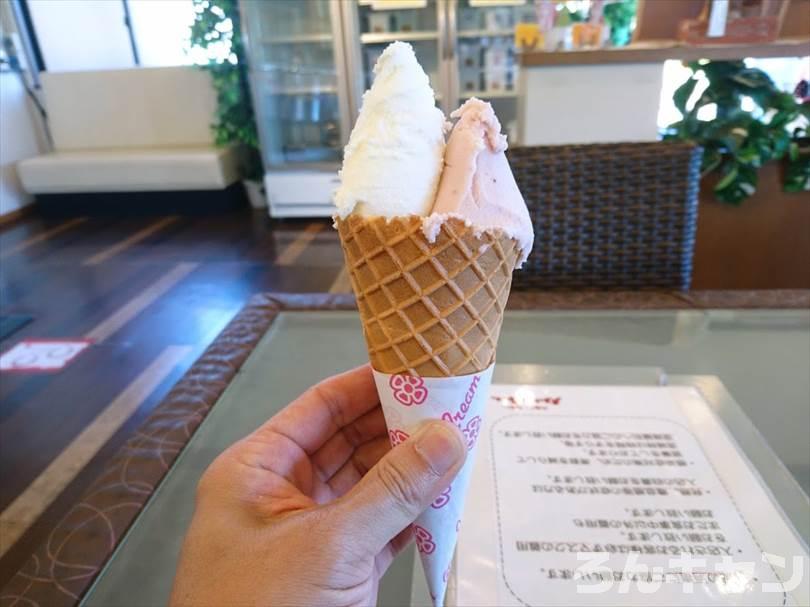 【ゆるキャン△聖地巡礼】まかいの牧場「暖房がきいてる店内で食うアイスうまー」（4巻・第20話）