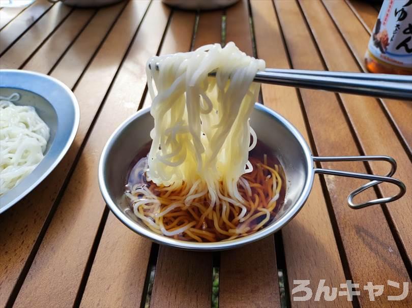 【簡単キャンプ飯】夏は冷たいざるそば・うどん・そうめん・冷やし中華がサッパリ美味しい