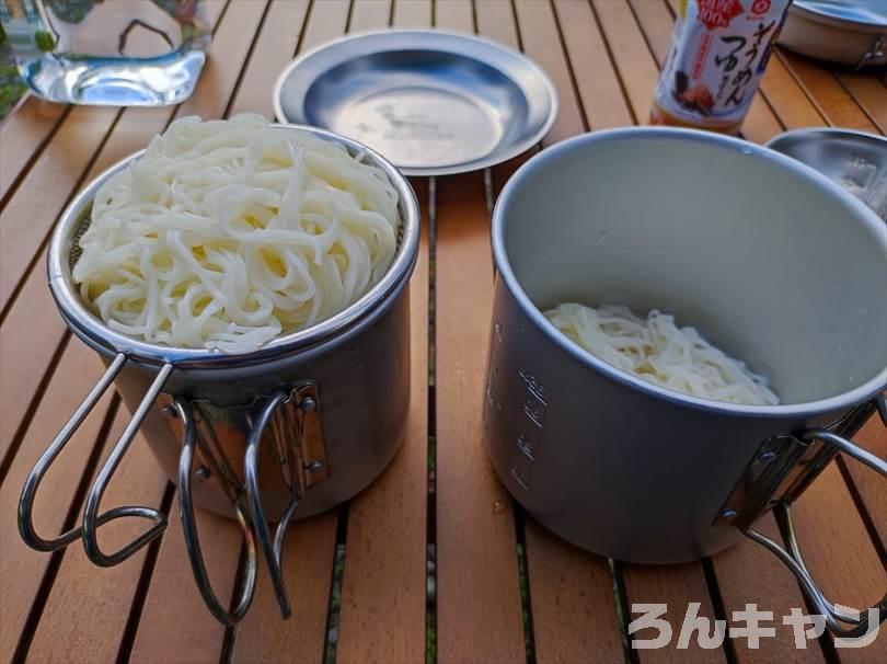 【簡単キャンプ飯】夏は冷たいざるそば・うどん・そうめん・冷やし中華がサッパリ美味しい