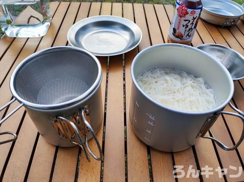 【簡単キャンプ飯】夏は冷たいざるそば・うどん・そうめん・冷やし中華がサッパリ美味しい