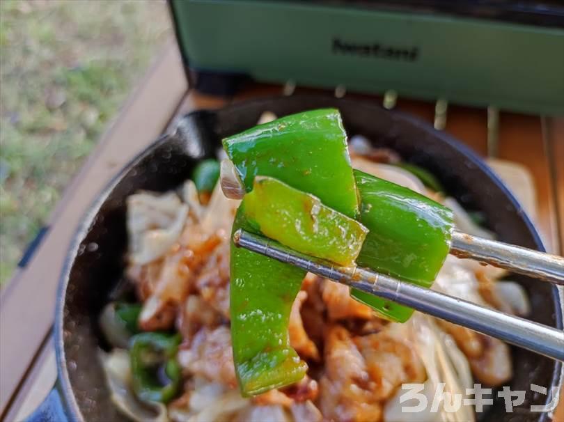 【簡単キャンプ飯】回鍋肉は豚バラ肉と野菜の旨味がたっぷり｜甘辛味噌が後引く美味しさ