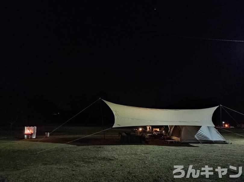 【涼しい】春夏キャンプのレイアウト|TCタープの下にドームテントを設営して日差し対策